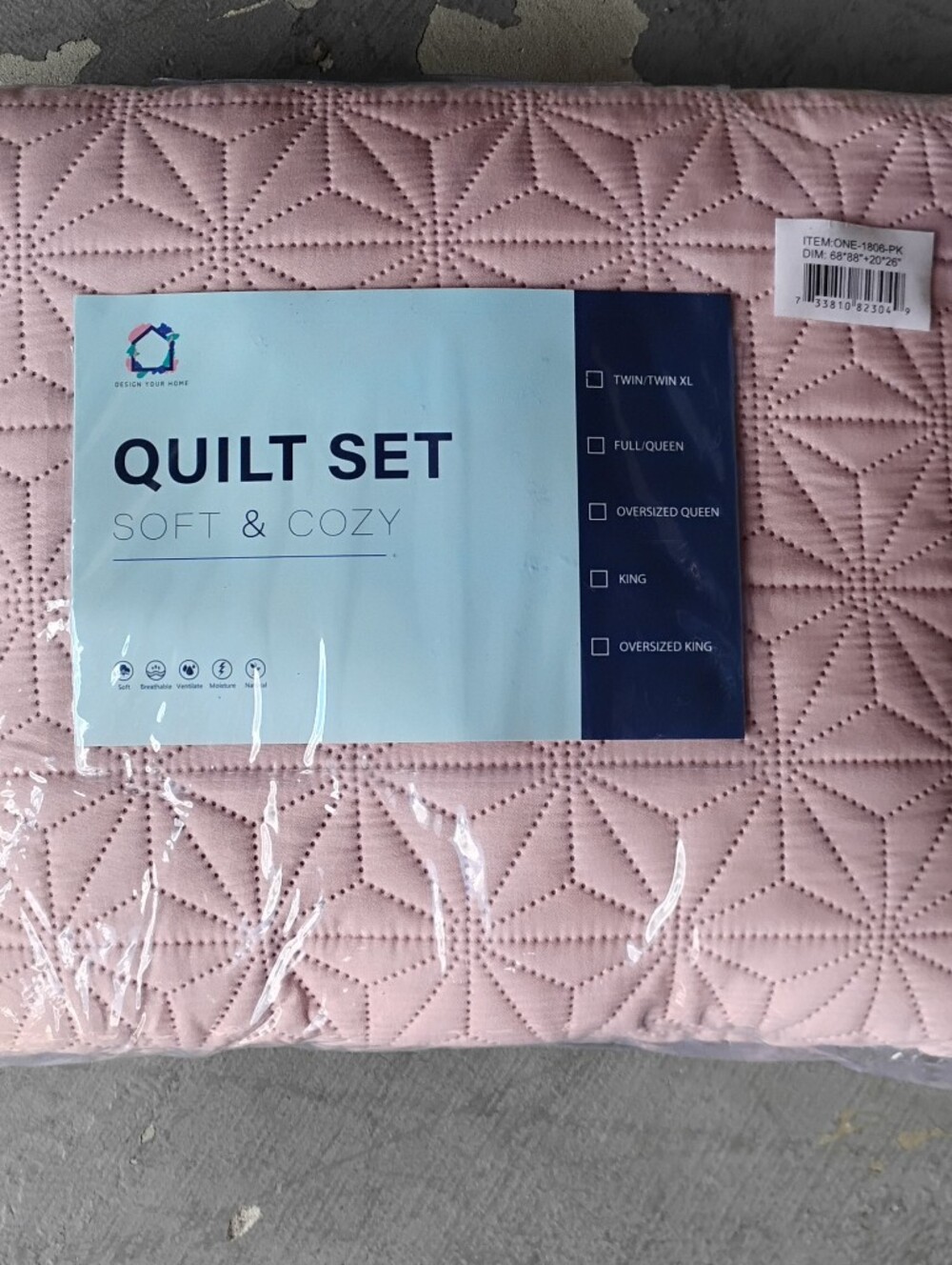 Twin Soft & Cozy Pink Quilted Bed Quilt Set